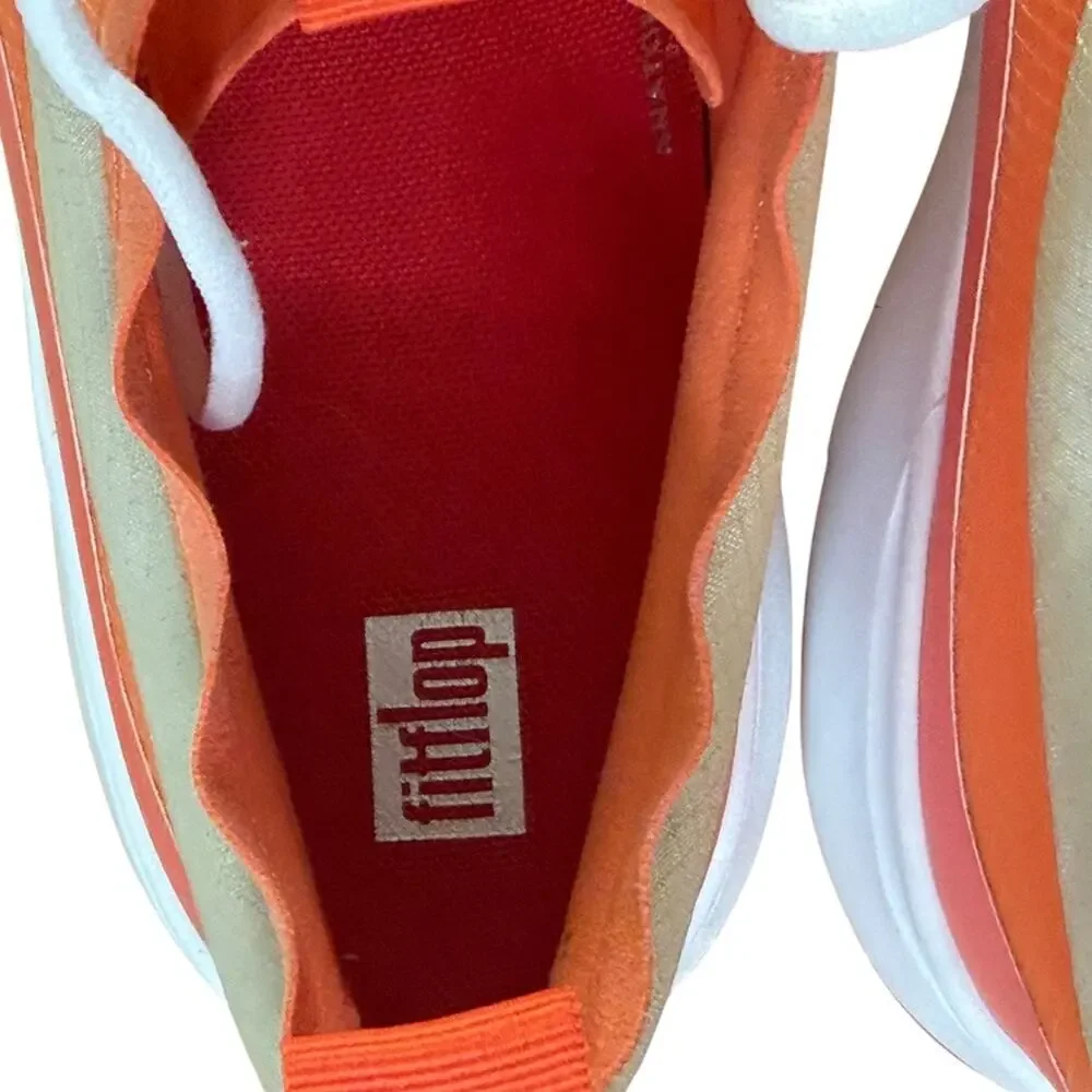 Fitflop Sneakers Men's Size 43 US 10 Mesh New No Box Orange Tan Comfort Grandpa